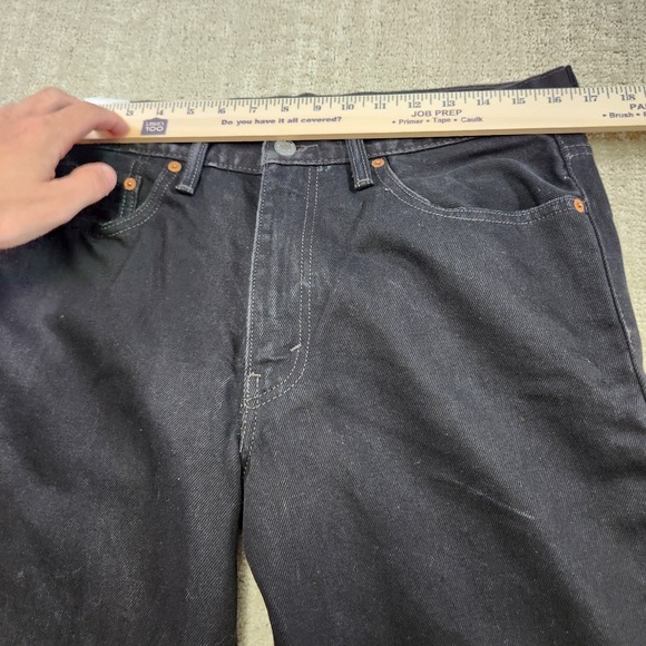 Levis 550 Jeans Men 33X32 Black Denim Dad Relaxed Taper Cotton Washed - Picture 3 of 11